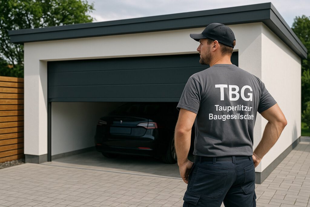 Garage mit TBG Mitarbeiter