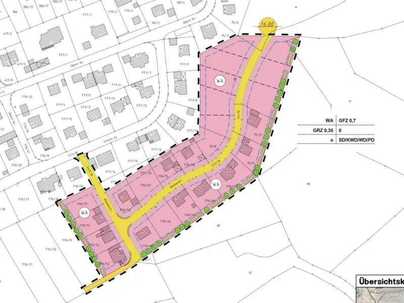 Lageplan Neubaugebiet Große Au, 95185 Gattendorf