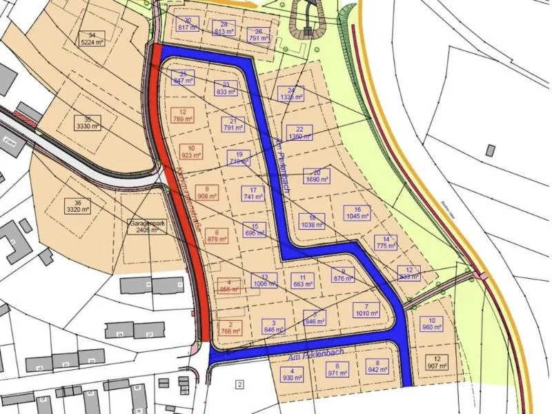 Lageplan Neubaugebiet Fichtig Süd, 95111 Rehau