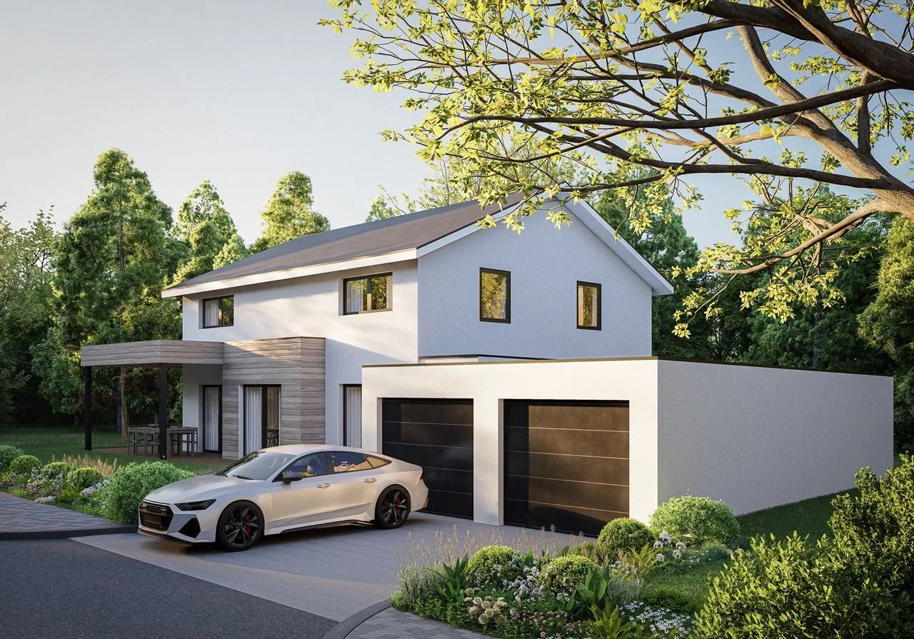 Stadtvilla mit Doppelgarage, Visualisierung Haus Lena