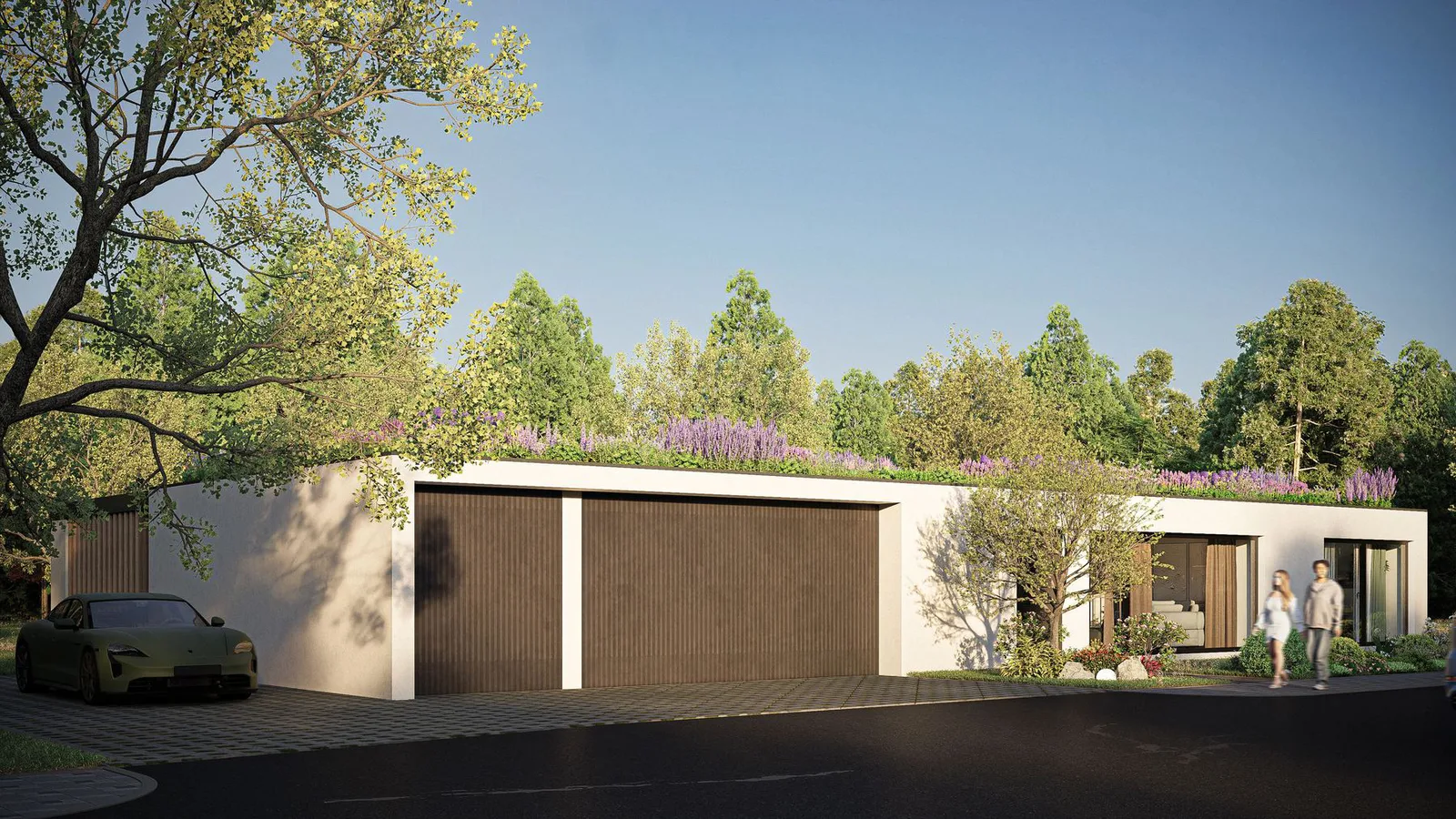 Bungalow mit Flachdach, Visualisierung Haus Ida